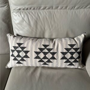 PENDLETON LYONS CROSS STITCH Aztec Stripe Down Feather Throw Pillow NEW 29x13"